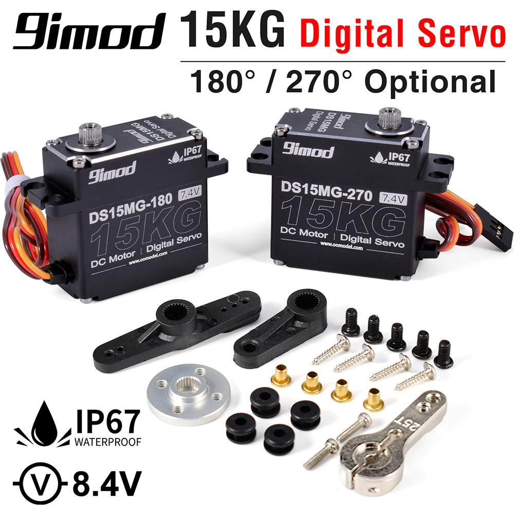 9imod DS15MG 15 кг Водонепроницаемый сервопривод 180 ° /270 ° Полностью алюминиевый корпус, металлическая шестерня с высоким крутящим моментом для 1/8 1/10 1/12 RC автомобиля/робота/лодки DIY
9imod DS15MG 15 кг Водонепроницаемый сервопривод 180 ° /270 ° Полностью алюминиевый корпус, металлическая шестерня с высоким крутящим моментом для 1/8 1/10 1/12 RC автомобиля/робота/лодки DIY