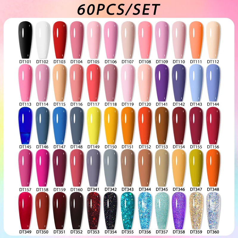 MEET ACROSS 60PCS Color Gel Nail Polish Set Glitter Nail Sequins Gel Soak Off UV Gel Semi Permanent Varnish Nail Art Salon kits
MEET ACROSS 60PCS Color Gel Nail Polish Set Glitter Nail Sequins Gel Soak Off UV Gel Semi Permanent Varnish Nail Art Salon kits