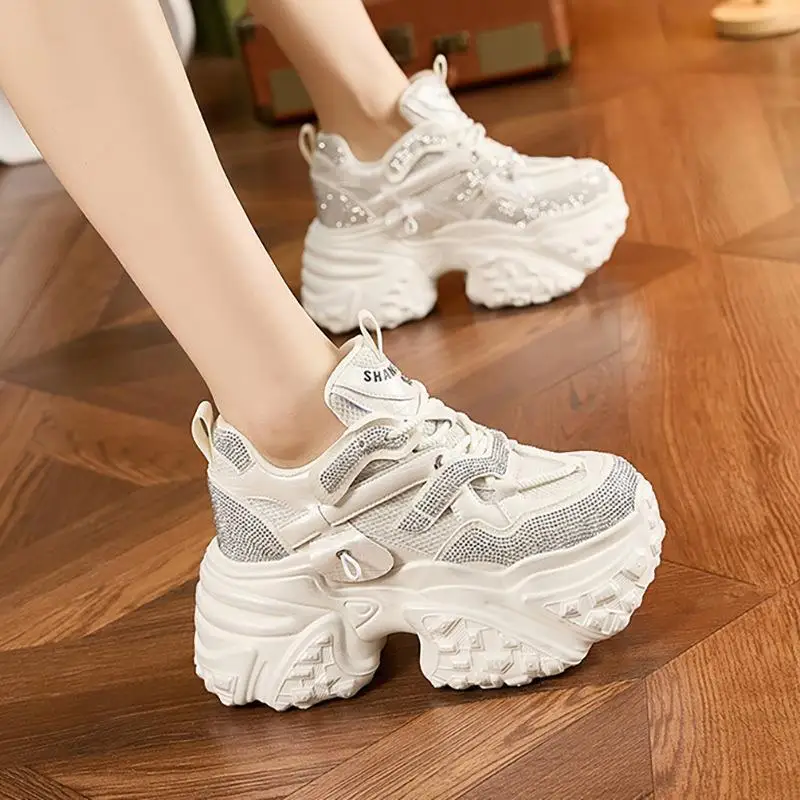 Women's Thick Bottom Dad Shoes Breathable Mesh Upper Diamond Versatile Heightening Leather Casual round Toe Slip-On Shoes
Women's Thick Bottom Dad Shoes Breathable Mesh Upper Diamond Versatile Heightening Leather Casual round Toe Slip-On Shoes