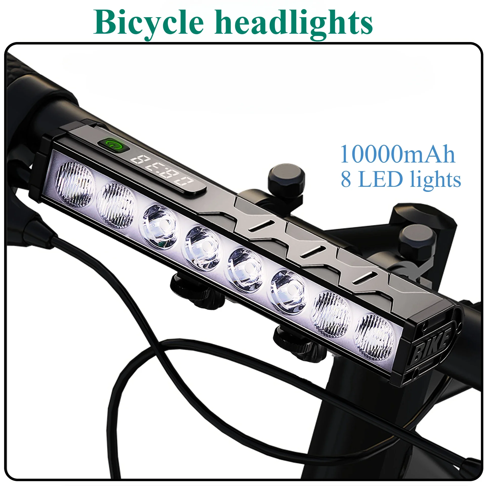 Велосипедная фара, передняя фара, 10000 мАч, высокопрочный водонепроницаемый фонарик, 15000 люмен, фонарь для езды на горном велосипеде
Велосипедная фара, передняя фара, 10000 мАч, высокопрочный водонепроницаемый фонарик, 15000 люмен, фонарь для езды на горном велосипеде