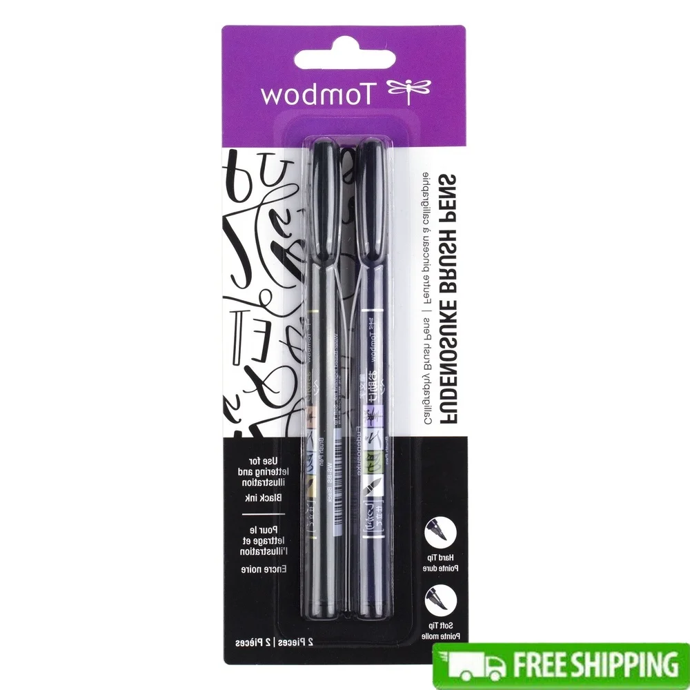 Fudenosuke Brush Pens Set Soft Hard Tips Black Water-Based Ink 2 Pack Perfect Calligraphy Art Flexible Strokes Odorless
Fudenosuke Brush Pens Set Soft Hard Tips Black Water-Based Ink 2 Pack Perfect Calligraphy Art Flexible Strokes Odorless