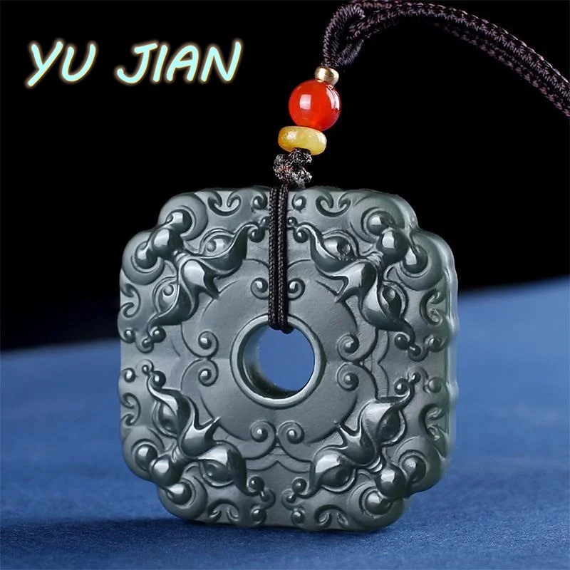 Genuine Natural Hetian Sapphire Carving Men And Women Lucky Black Green Pendant Jade Necklace Exquisite Jewelry Belt Chain
Genuine Natural Hetian Sapphire Carving Men And Women Lucky Black Green Pendant Jade Necklace Exquisite Jewelry Belt Chain