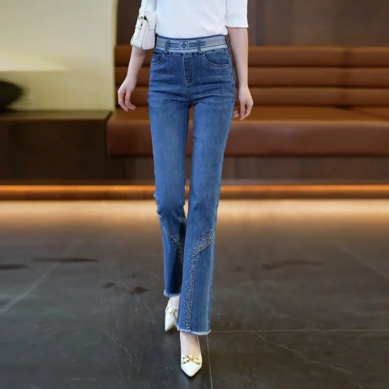 High Waist Flared Jeans Women's Straight Leg Elastic Waist Slimming Casual Jeans Cotton Stretch Denim Spring Autumn New Arrival
High Waist Flared Jeans Women's Straight Leg Elastic Waist Slimming Casual Jeans Cotton Stretch Denim Spring Autumn New Arrival