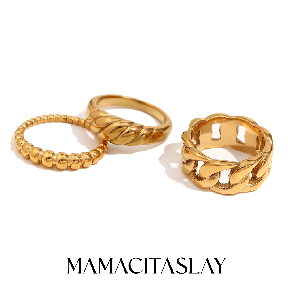MamacitaSlay Classic 4mm 7mm Horn Hollow Chain gold plated Titanium Rings stainless steel women's jewelry Stacking Decoration
MamacitaSlay Classic 4mm 7mm Horn Hollow Chain gold plated Titanium Rings stainless steel women's jewelry Stacking Decoration