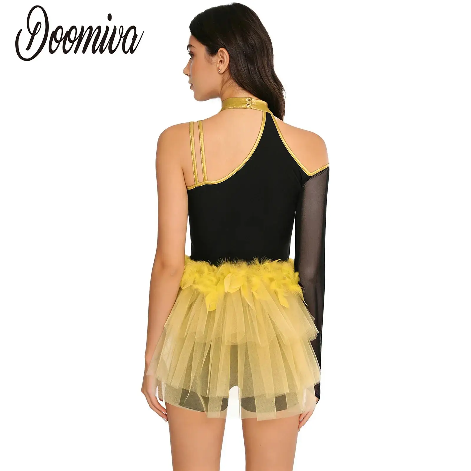 Women Leotard Jazz Dance Performance Sparkly Sequins Bodice Feather Tulle Skirted Costume Jumpsuit Jersey Dance Dress Latin Wear
Women Leotard Jazz Dance Performance Sparkly Sequins Bodice Feather Tulle Skirted Costume Jumpsuit Jersey Dance Dress Latin Wear