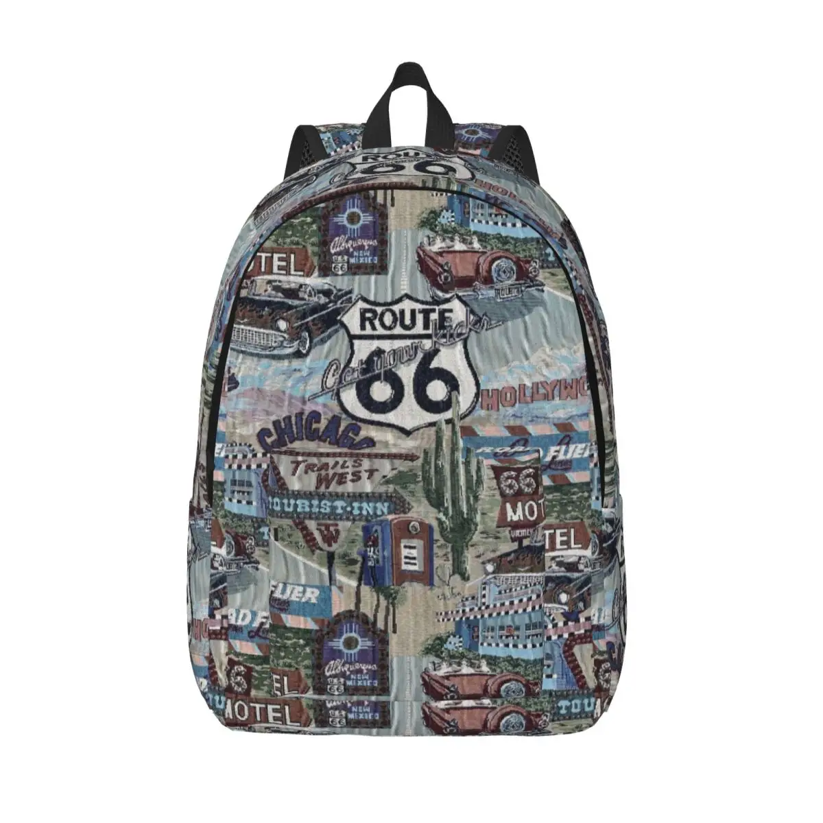 Пользовательский Route 66, дорожный холщовый рюкзак для путешествий, женский и мужской школьный рюкзак для ноутбука, студенческий рюкзак, сумки
Пользовательский Route 66, дорожный холщовый рюкзак для путешествий, женский и мужской школьный рюкзак для ноутбука, студенческий рюкзак, сумки