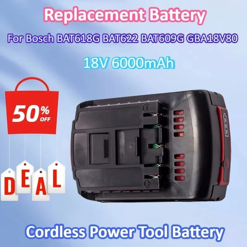 Brand New 18V 6.0AH Replacement Battery for Bosch BAT618G BAT622 BAT609G GBA18V80 Professional Cordless Tool Lithium Battery
Brand New 18V 6.0AH Replacement Battery for Bosch BAT618G BAT622 BAT609G GBA18V80 Professional Cordless Tool Lithium Battery
