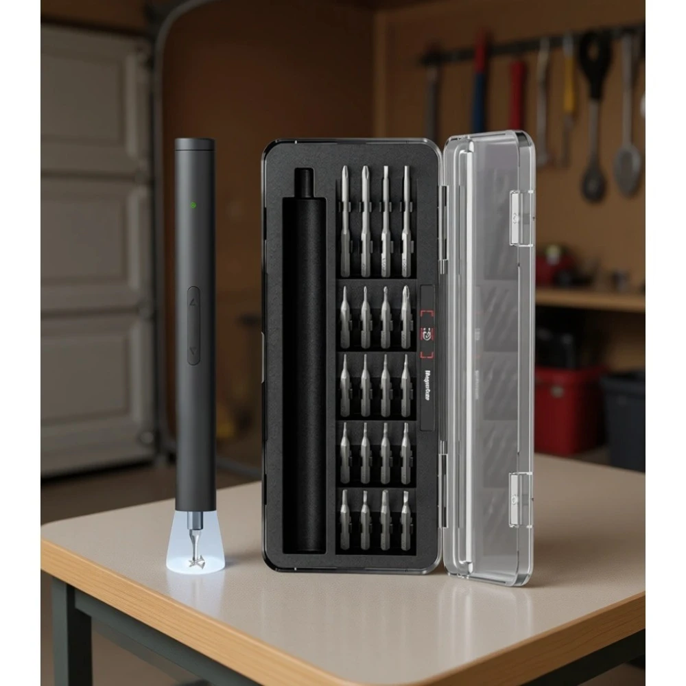 20 in 1 Mini Electric Screwdriver Kit with Magnetizer S2 Steel Bits 3.6V Rechargeable for Electronics Phone Camera Laptop Watch
20 in 1 Mini Electric Screwdriver Kit with Magnetizer S2 Steel Bits 3.6V Rechargeable for Electronics Phone Camera Laptop Watch