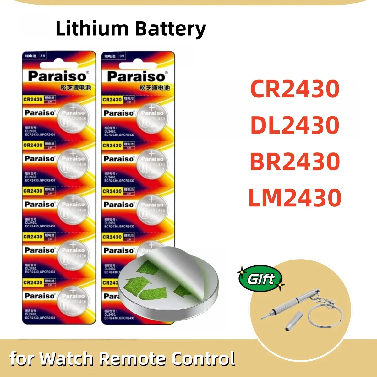New 5-50PCS CR2430 3V Lithium Battery CR 2430 DL2430 BR2430 Button Coin Batteries for Key Fob Watch Alarm Clock Remote Control
New 5-50PCS CR2430 3V Lithium Battery CR 2430 DL2430 BR2430 Button Coin Batteries for Key Fob Watch Alarm Clock Remote Control