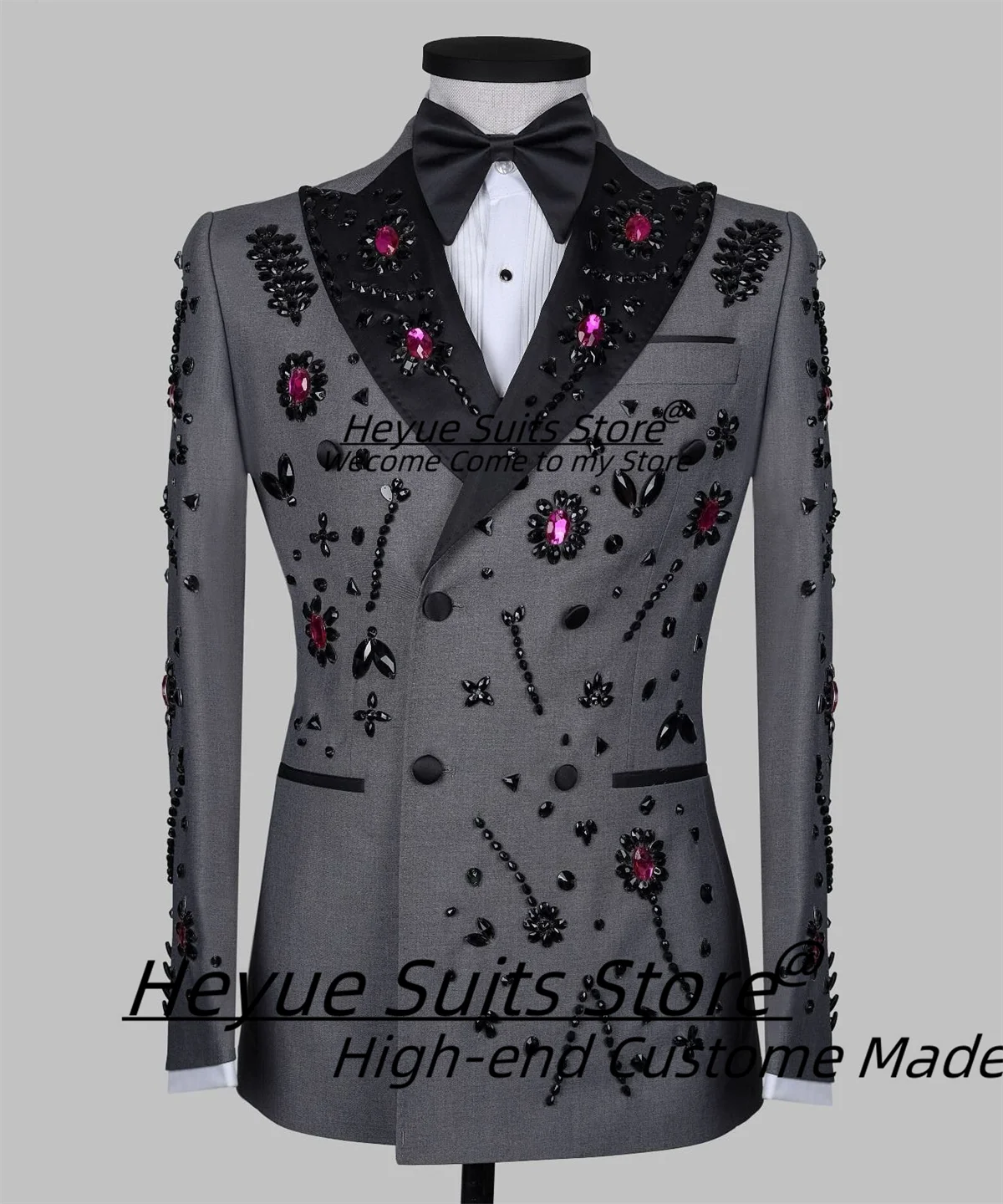 High-end Shiny Diamond Men Suits Customized Slim Fit Double Breasted Groom Wedding Tuxedos 2 Pieces Sets Male Prom Party Blazers
High-end Shiny Diamond Men Suits Customized Slim Fit Double Breasted Groom Wedding Tuxedos 2 Pieces Sets Male Prom Party Blazers