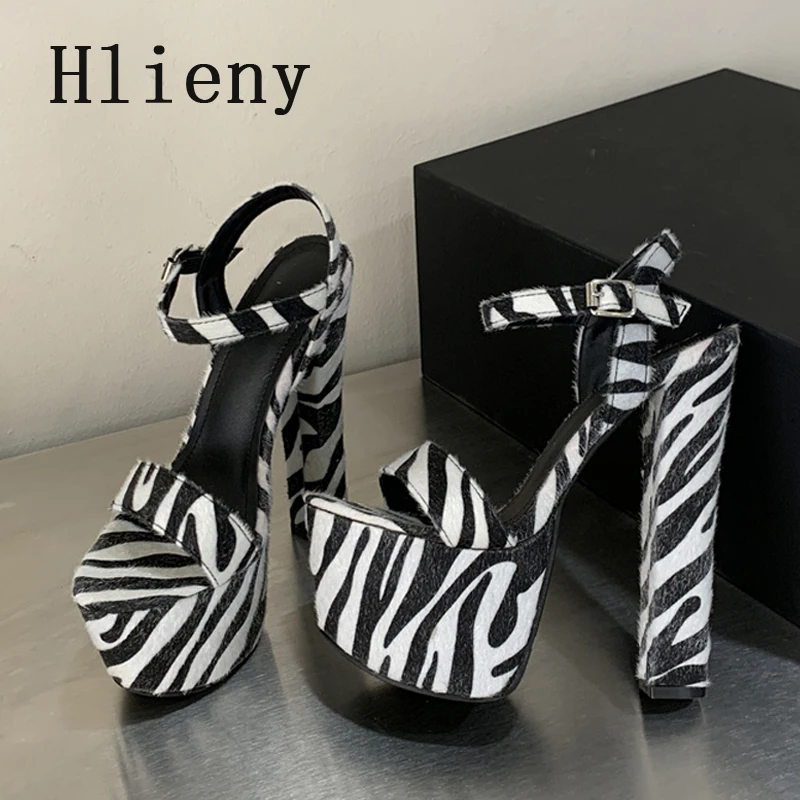 Hlieny New Design Zebra Stripe Platform Women Sandals Square High Heels Summer Buckle Strap Nightclub Prom Stripper Shoes
Hlieny New Design Zebra Stripe Platform Women Sandals Square High Heels Summer Buckle Strap Nightclub Prom Stripper Shoes