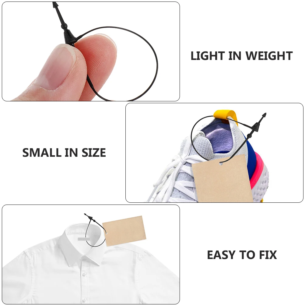 Plastic Tag Fastener Label Security Loops Clothing Tag Black Hanging Rope PP Material Lightweight Small Size
Plastic Tag Fastener Label Security Loops Clothing Tag Black Hanging Rope PP Material Lightweight Small Size