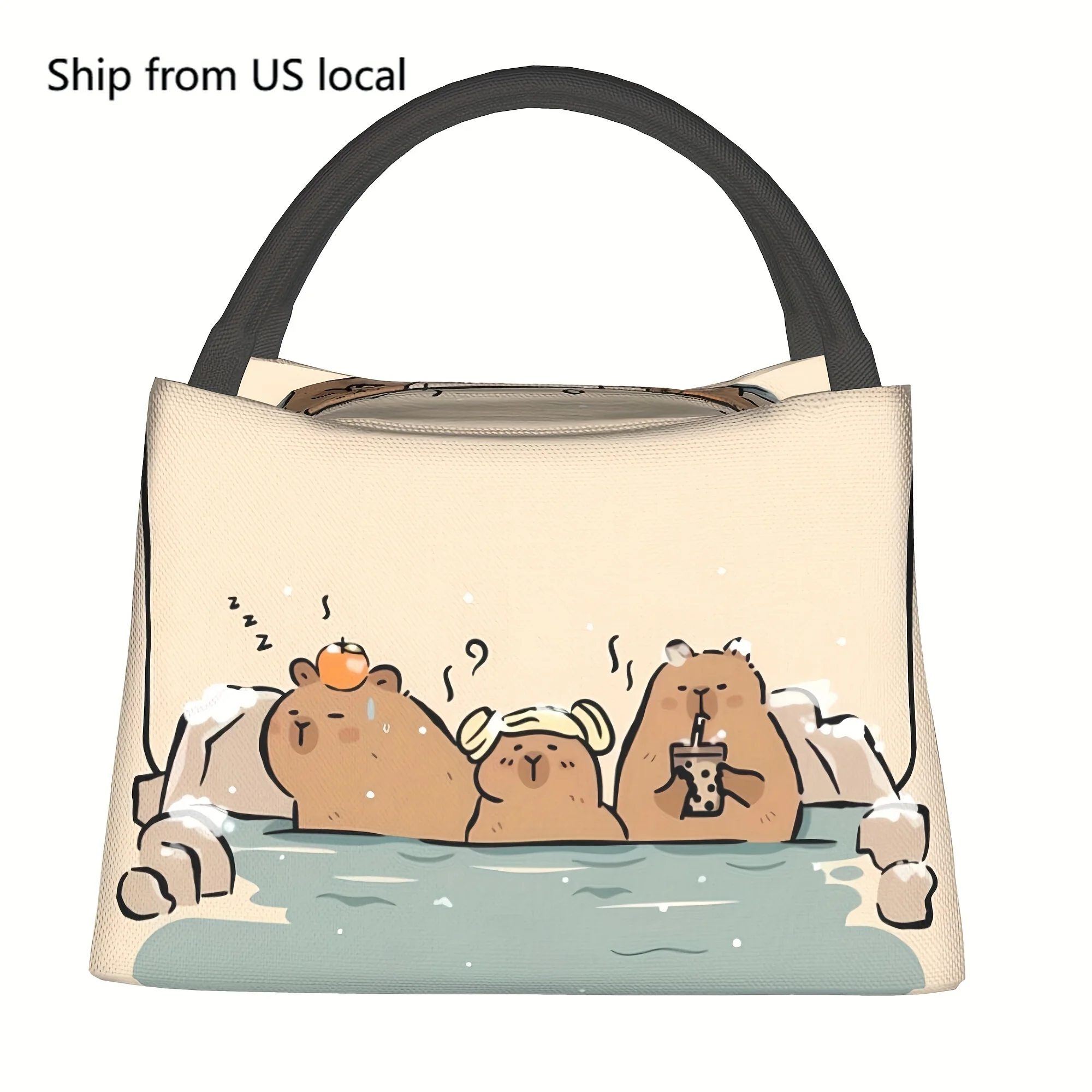 1pc Cute Capybara Hot Spring Design Insulated Lunch Bag - Portable Reusable Thermal Cooler Tote for Camping, Beach, Office & Out
1pc Cute Capybara Hot Spring Design Insulated Lunch Bag - Portable Reusable Thermal Cooler Tote for Camping, Beach, Office & Out