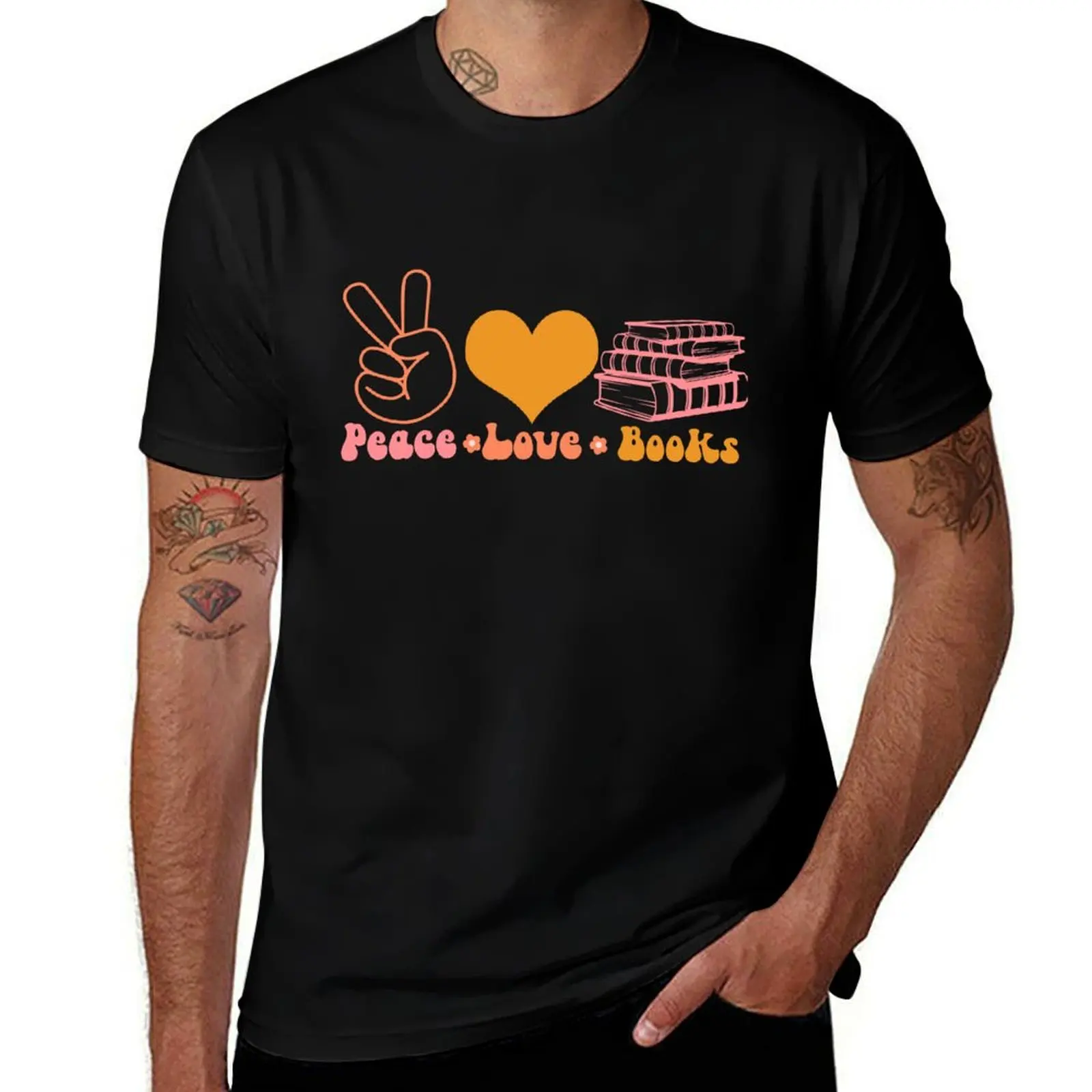 Peace love books T-Shirt vintage clothes anime tshirt summer tops anime clothes Men's t-shirt
Peace love books T-Shirt vintage clothes anime tshirt summer tops anime clothes Men's t-shirt