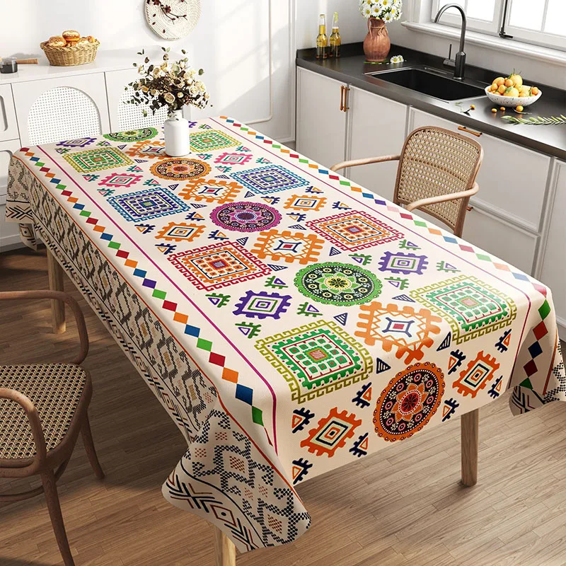 Bohemian Ethnic Waterproof Printed Tablecloth Pvc Non-Washing Oil-Proof Table Cover High-Quality Soft Hotel Dining Decoration
Bohemian Ethnic Waterproof Printed Tablecloth Pvc Non-Washing Oil-Proof Table Cover High-Quality Soft Hotel Dining Decoration
