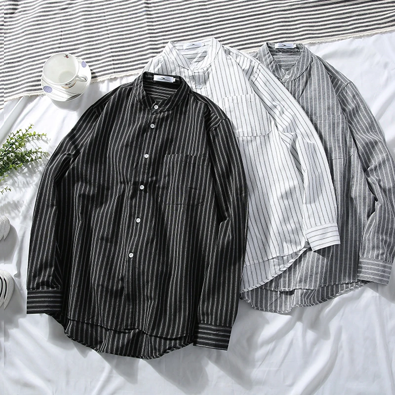 Summer Stripe Men's Long Sleeve Loose Style Student Fashion Casual Top Spring Thin Fabric Color Woven Youth Trend Loose Fit
Summer Stripe Men's Long Sleeve Loose Style Student Fashion Casual Top Spring Thin Fabric Color Woven Youth Trend Loose Fit
