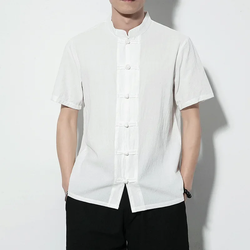 Summer Linen Short-sleeved Shirt for Men, Retro Chinese Knot Buttons, Large Size Tang Suit, Hanfu, Cotton and Linen Shirt M-5XL
Summer Linen Short-sleeved Shirt for Men, Retro Chinese Knot Buttons, Large Size Tang Suit, Hanfu, Cotton and Linen Shirt M-5XL
