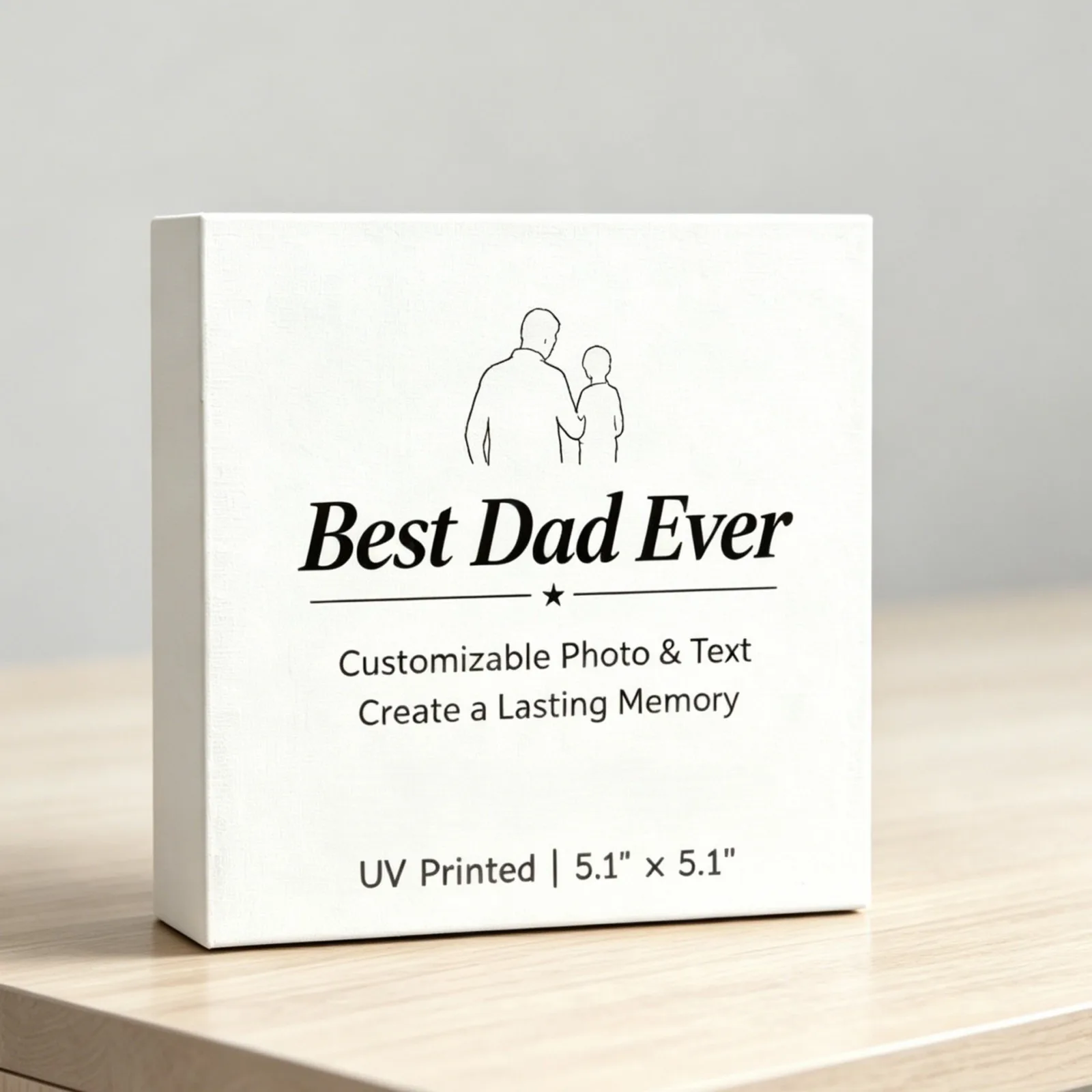 Father's Day Keepsake Custom Photo & Text Wooden Block Sign 5.1x5.1" Desk Decor
Father's Day Keepsake Custom Photo & Text Wooden Block Sign 5.1x5.1" Desk Decor