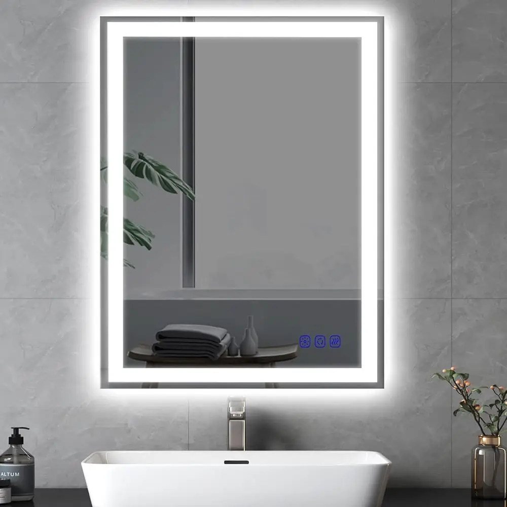 32x24 LED Bathroom Mirror with Lights LED Mirror or Bathroom Makeup Vanity Smart Mirror Lighted ront & Backlit,SteplDimmable Adj
32x24 LED Bathroom Mirror with Lights LED Mirror or Bathroom Makeup Vanity Smart Mirror Lighted ront & Backlit,SteplDimmable Adj