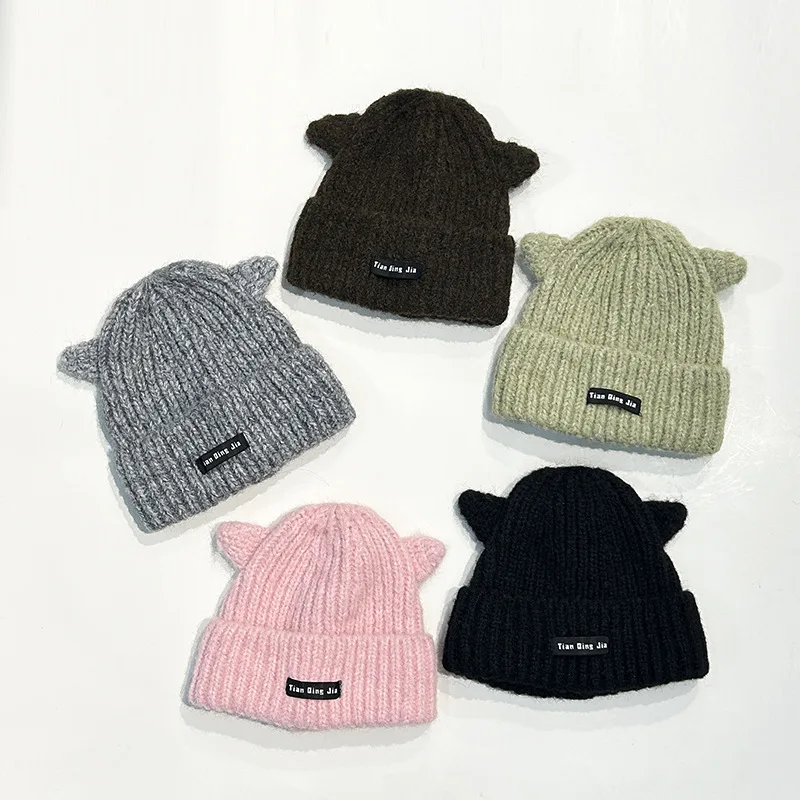 Japanese Cute Cat Ear Woolen Hat Men Women Warm Knit Pullover Cap Winter Earmuffs Couple Fashion Beanies Female Thread Bonnet
Japanese Cute Cat Ear Woolen Hat Men Women Warm Knit Pullover Cap Winter Earmuffs Couple Fashion Beanies Female Thread Bonnet