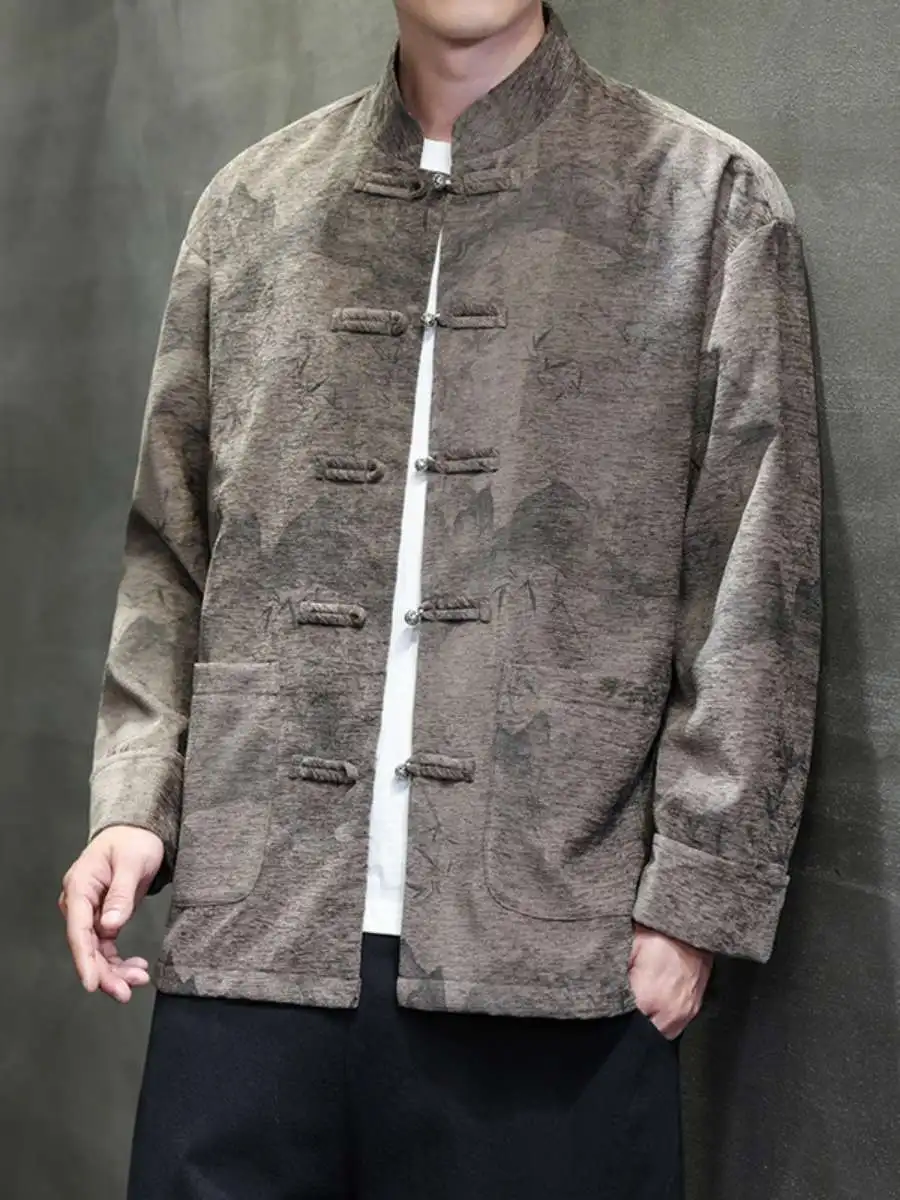 Новая весенняя мужская куртка-ханьфу с принтом, в стиле ретро, с воротником-стойкой, повседневная верхняя одежда, большие размеры, хлопковая этническая одежда
Новая весенняя мужская куртка-ханьфу с принтом, в стиле ретро, с воротником-стойкой, повседневная верхняя одежда, большие размеры, хлопковая этническая одежда