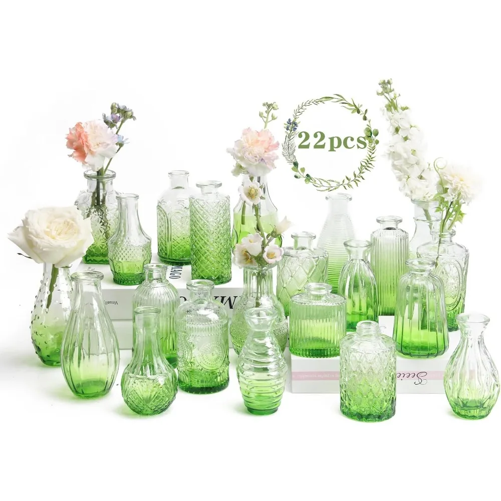 22 Pack Bud Vase in Bulk - BEAHOT Green Flower Vases for Wedding Decorations, Glass Vase for Table Decorations, Small Vase for
22 Pack Bud Vase in Bulk - BEAHOT Green Flower Vases for Wedding Decorations, Glass Vase for Table Decorations, Small Vase for