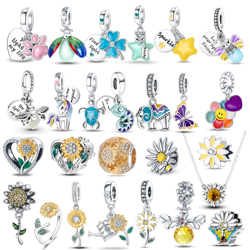 Chameleon Clover Glow Charm Sunflower Beads For Original 3mm 925 Sterling Silver Bracelet DIY Make A Birthday Gift
Chameleon Clover Glow Charm Sunflower Beads For Original 3mm 925 Sterling Silver Bracelet DIY Make A Birthday Gift