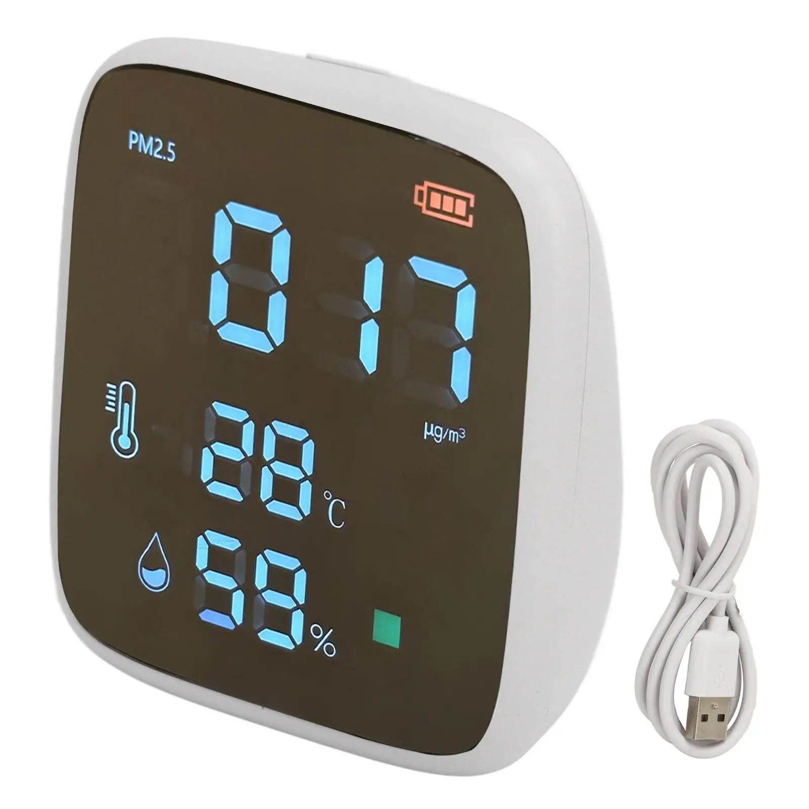 Smart PM2.5 Air Quality Monitor - Plug & Play Sensor for Temperature, Humidity & Alarm Alerts - Mini for home Device
Smart PM2.5 Air Quality Monitor - Plug & Play Sensor for Temperature, Humidity & Alarm Alerts - Mini for home Device