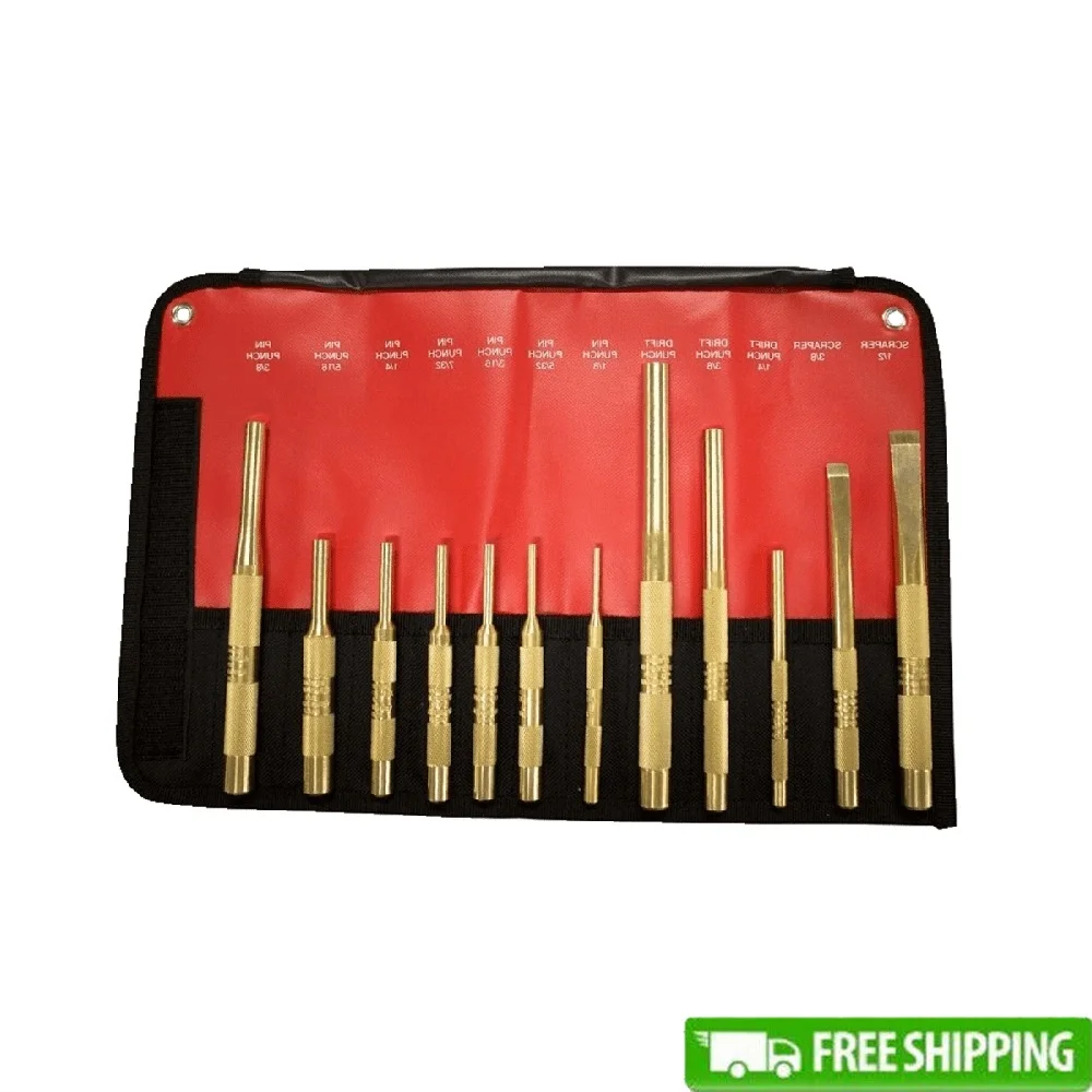 12PC Brass Punch and Scraper Set Metric Non Marring Non Sparking Double Knurled Tool Steel Alignment Car Repair Gun Smithing
12PC Brass Punch and Scraper Set Metric Non Marring Non Sparking Double Knurled Tool Steel Alignment Car Repair Gun Smithing