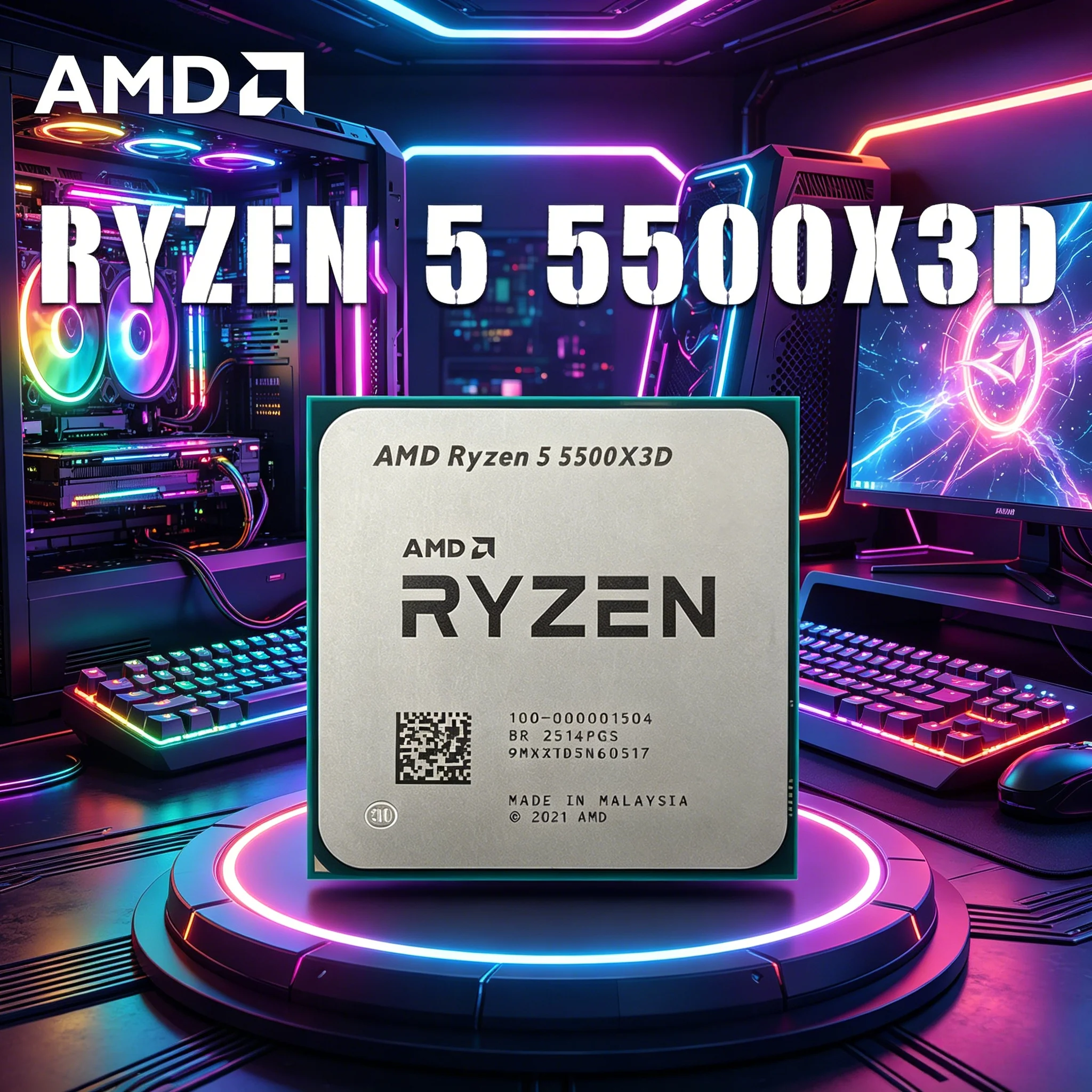 AMD Ryzen 5 5500X3D Six-Core Twelve-Thread 4.0GHz Boost AM4 Desktop Processor with 96MB L3 Cache and 3D V-Cache Technology
AMD Ryzen 5 5500X3D Six-Core Twelve-Thread 4.0GHz Boost AM4 Desktop Processor with 96MB L3 Cache and 3D V-Cache Technology