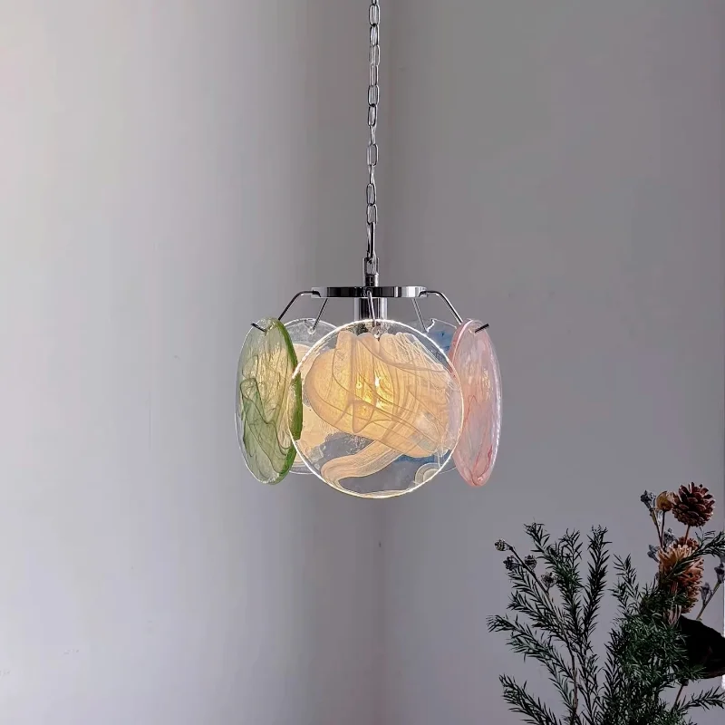 French Murano Colored Glass Chandelier Italian Medieval Bedside Table Hallway Entranceway Corridor Pendant Lamp Indoor Decor
French Murano Colored Glass Chandelier Italian Medieval Bedside Table Hallway Entranceway Corridor Pendant Lamp Indoor Decor