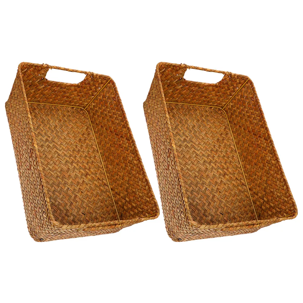 2 Pcs Storage Basket Weaving Simple Tabletop Sundries Organizer Woven Holder Kitchen Food Serving Fruit Snack Desktop
2 Pcs Storage Basket Weaving Simple Tabletop Sundries Organizer Woven Holder Kitchen Food Serving Fruit Snack Desktop