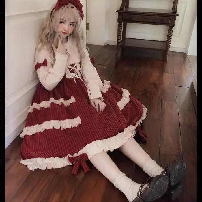 Sweet Vintage Lolita Dress Women Long Sleeve Kawaii Loose Costume New Cute Bow Japanese Harajuku Doll Dress For Girls INS Hot
Sweet Vintage Lolita Dress Women Long Sleeve Kawaii Loose Costume New Cute Bow Japanese Harajuku Doll Dress For Girls INS Hot