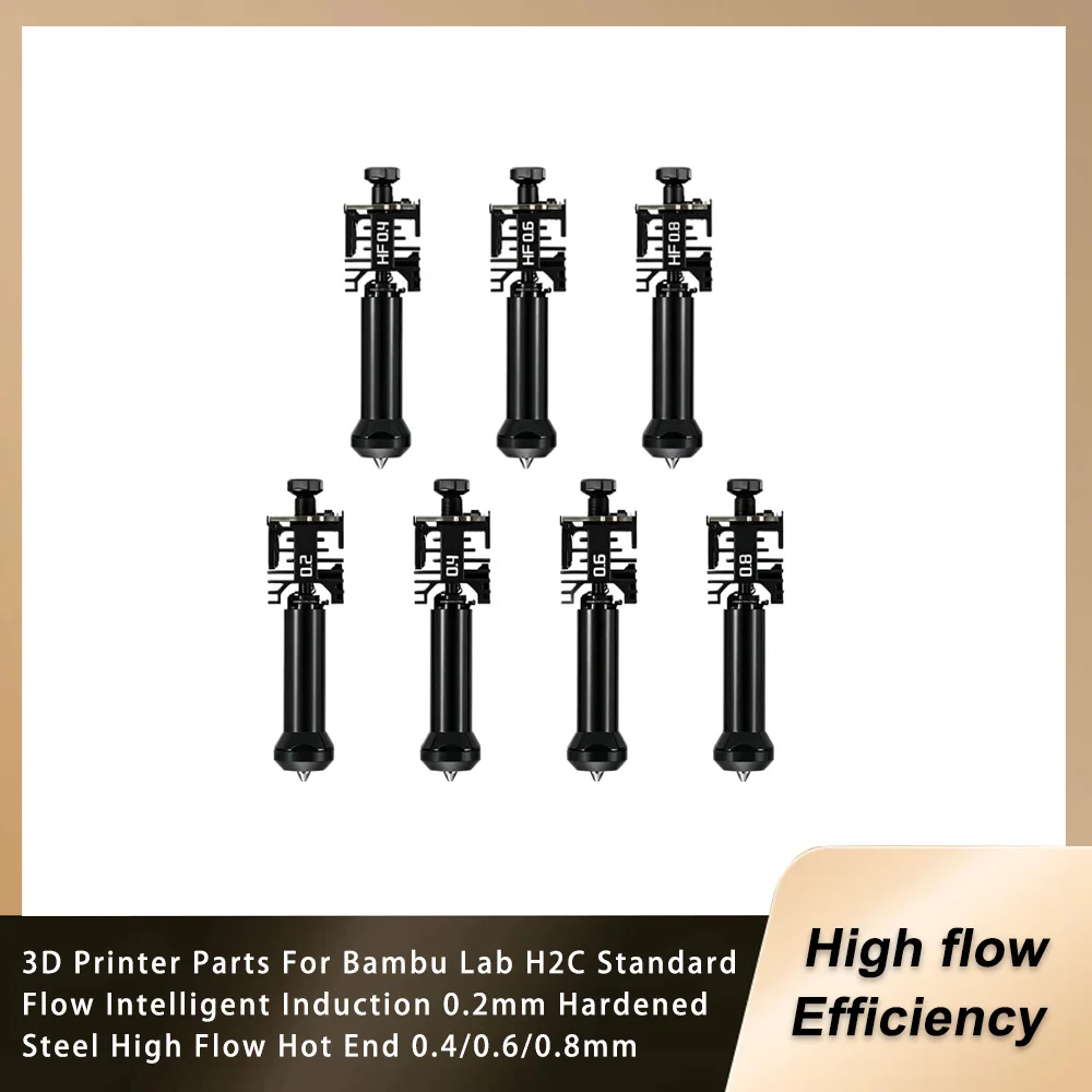 3D Printer Parts For Bambu Lab H2C Standard Flow Intelligent Induction 0.2mm Hardened Steel High Flow Hot End 0.4/0.6/0.8mm
3D Printer Parts For Bambu Lab H2C Standard Flow Intelligent Induction 0.2mm Hardened Steel High Flow Hot End 0.4/0.6/0.8mm