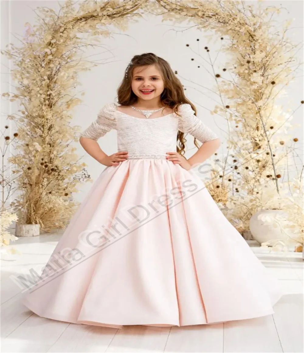 Pink Elegant Flower Girl Dress Fluffy Half Sleeve Children's Beauty Pageant Formal Occasion Dress Customization
Pink Elegant Flower Girl Dress Fluffy Half Sleeve Children's Beauty Pageant Formal Occasion Dress Customization