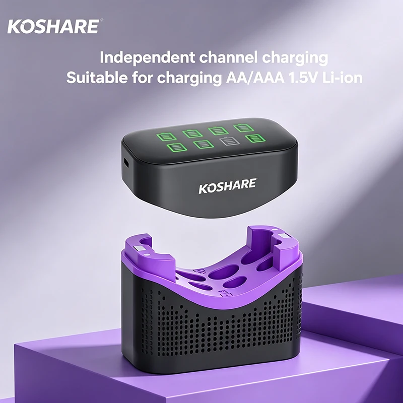 KOSHARE New 1.5V Constant Voltage Battery Charger With LCD Display Smart Fast Charging For Rechargeable Lithium Batteries AA AAA
KOSHARE New 1.5V Constant Voltage Battery Charger With LCD Display Smart Fast Charging For Rechargeable Lithium Batteries AA AAA