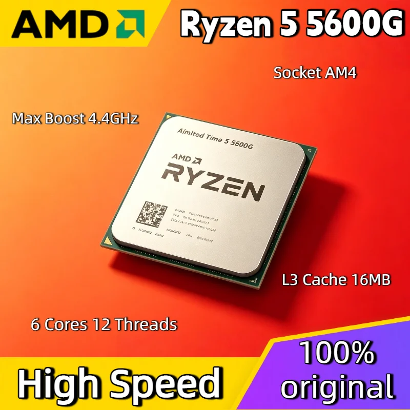 4.4GHz AMD Ryzen 5 5600G 6 Core 12 Thread R5 5600G CPU Unlocked Desktop Processor Socket AM4 Gaming APU Tray No Fan Pro
4.4GHz AMD Ryzen 5 5600G 6 Core 12 Thread R5 5600G CPU Unlocked Desktop Processor Socket AM4 Gaming APU Tray No Fan Pro