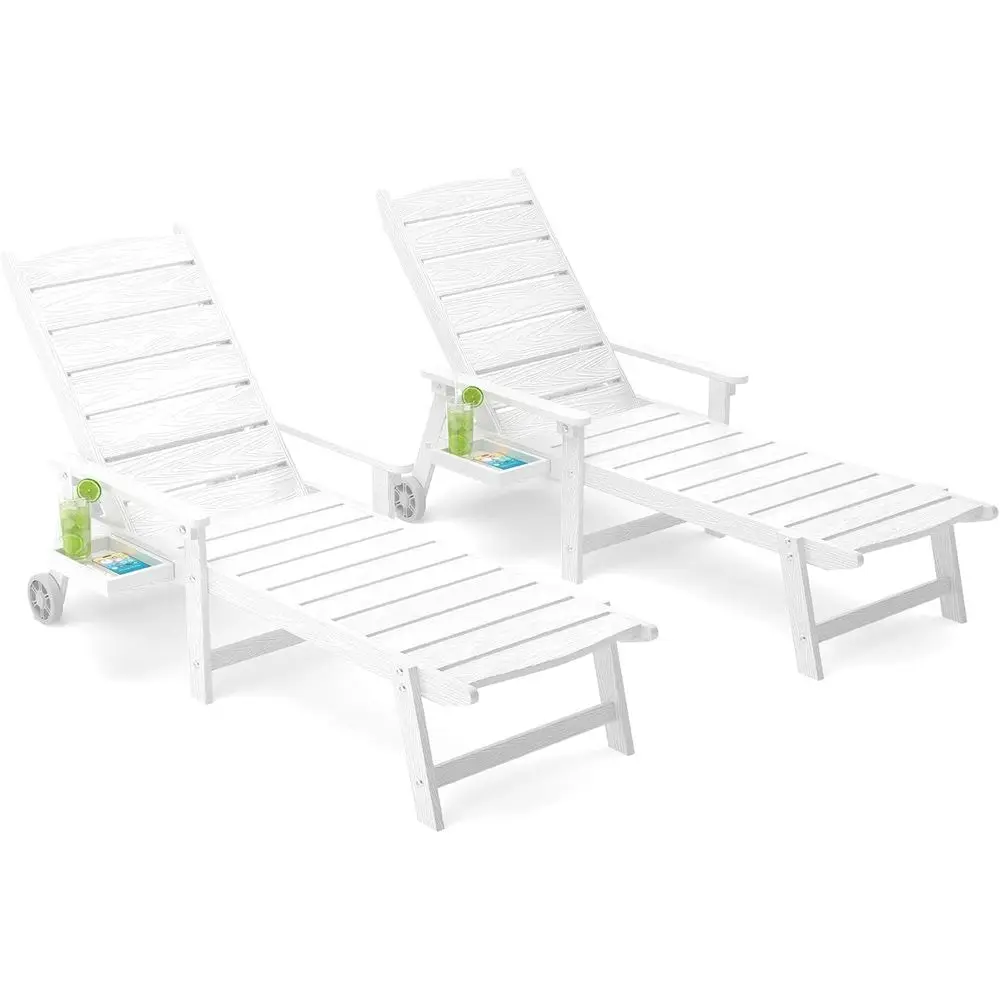 2-Piece Patio Pool Lounge Chair Set, 6.3ft Full-Length, 5-Position Adjustable Backrest, Folding Side Tray, Ideal for Outdoor, Po
2-Piece Patio Pool Lounge Chair Set, 6.3ft Full-Length, 5-Position Adjustable Backrest, Folding Side Tray, Ideal for Outdoor, Po