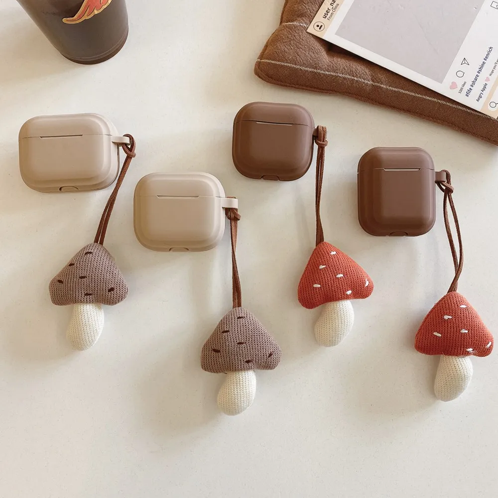 Simple Chocolate Brown Silicone Soft Case With Cute Mushroom Pendant For AirPods 4 3 Pro 2 1 Wireless Earphone Protective Cover
Simple Chocolate Brown Silicone Soft Case With Cute Mushroom Pendant For AirPods 4 3 Pro 2 1 Wireless Earphone Protective Cover