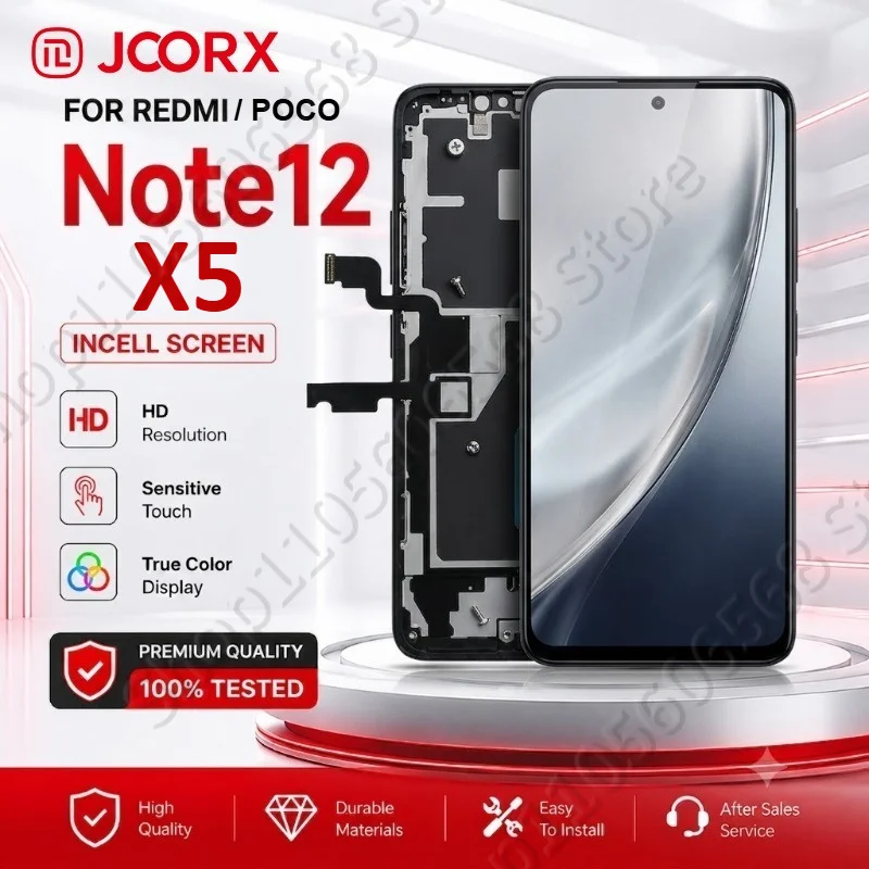 INCELL LCD Screen for Xiaomi Redmi Note 12 Note12 / Poco X5 Touch Screen Digitizer Assembly Replacement Repair Parts JCORX
INCELL LCD Screen for Xiaomi Redmi Note 12 Note12 / Poco X5 Touch Screen Digitizer Assembly Replacement Repair Parts JCORX