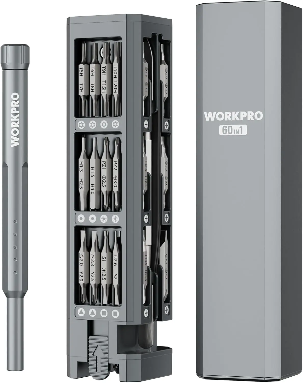 60-in-1 Precision Screwdriver Set with Pop-up Magnetic Case, CR-V Bits for Electronics Repair
60-in-1 Precision Screwdriver Set with Pop-up Magnetic Case, CR-V Bits for Electronics Repair