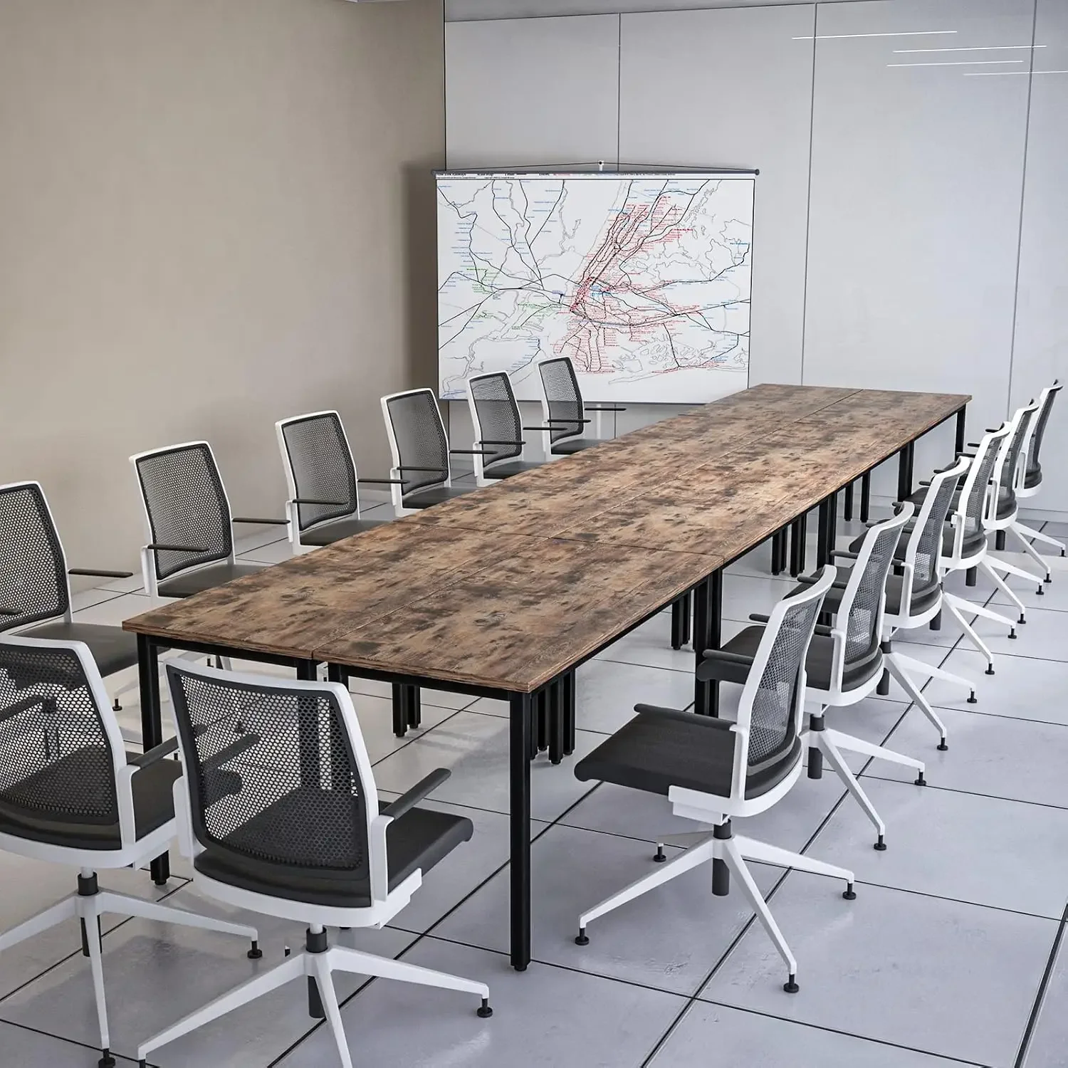 18ft Conference Table Office Computer Desk Meeting Room Study Writing 20 Person Rustic Brown 8PCS 220.4"x47.2"x29.5", Custom
18ft Conference Table Office Computer Desk Meeting Room Study Writing 20 Person Rustic Brown 8PCS 220.4"x47.2"x29.5", Custom