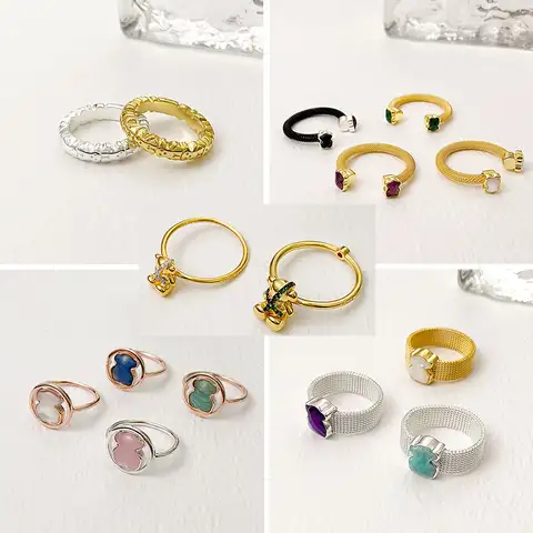 925 Silver High Quality Bear Ring  Unisex Ring Jewelry Wholesale Valentine's Day gifts