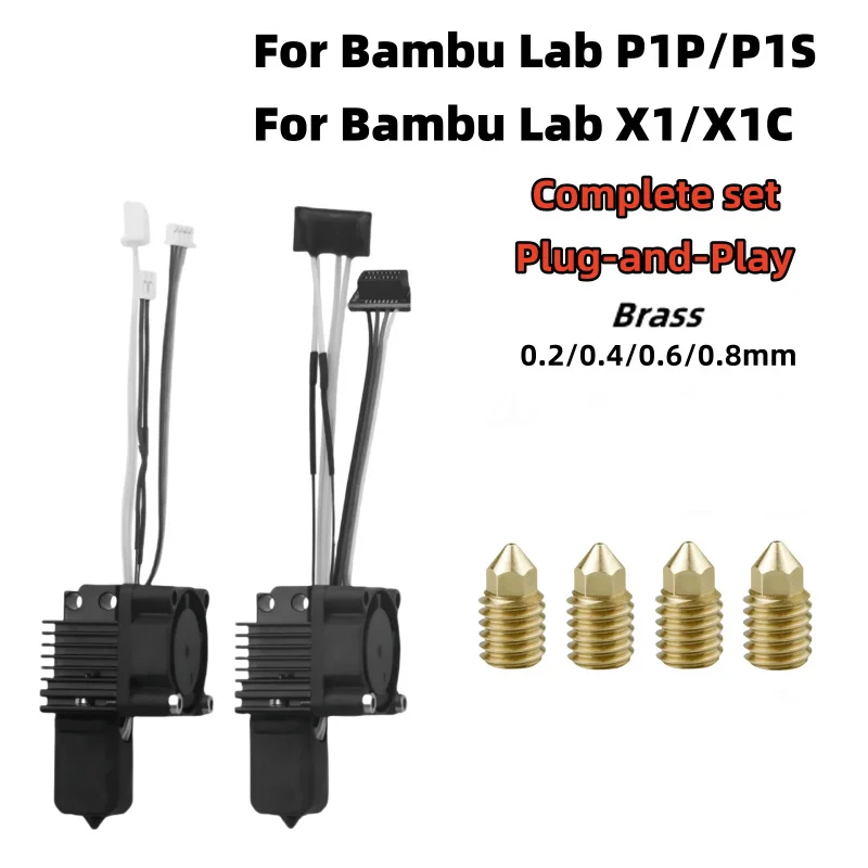 0.4mm Hotend Assembly for Bambu Lab X1 X1C Series, Complete Extruder Hot End Kit with Cooling Fan, 3D Printer Replacement Parts
0.4mm Hotend Assembly for Bambu Lab X1 X1C Series, Complete Extruder Hot End Kit with Cooling Fan, 3D Printer Replacement Parts