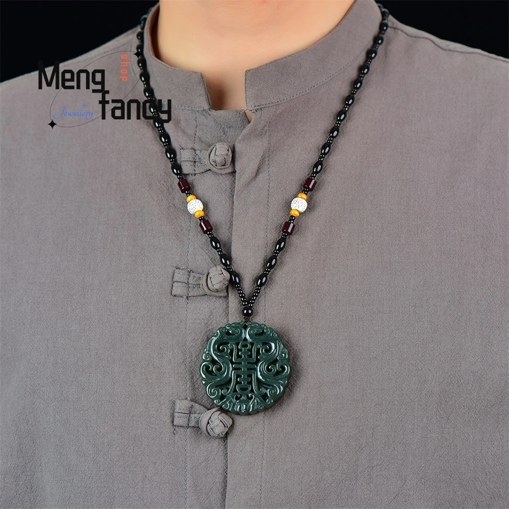 Delicate Natural Hetian Jade Qingyu Blessing And Longevity Double Pendant Necklace Gift For Men And Women Fine Jewelry
Delicate Natural Hetian Jade Qingyu Blessing And Longevity Double Pendant Necklace Gift For Men And Women Fine Jewelry