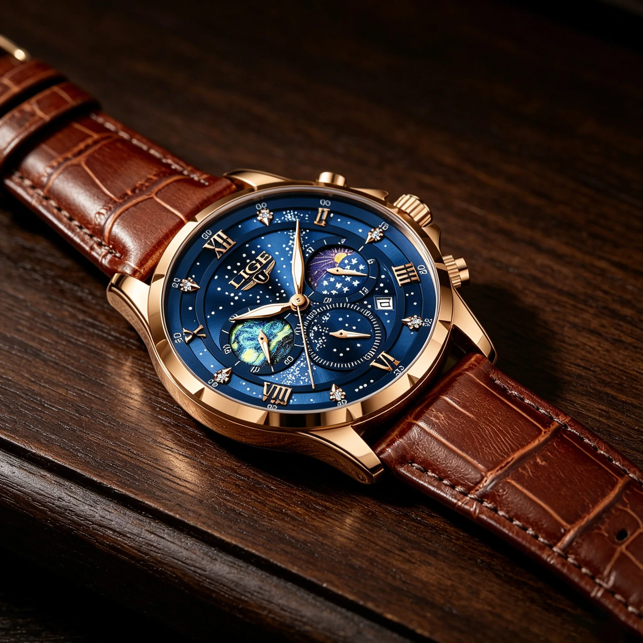 LIGE Creative Mens Watches The Starry Night Paintings Dial Quartz Wristwatches Luminous Star Moonswatch Watch Men Chronograph
LIGE Creative Mens Watches The Starry Night Paintings Dial Quartz Wristwatches Luminous Star Moonswatch Watch Men Chronograph