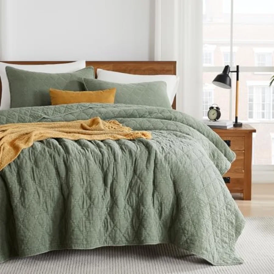 Size Quilt Set Muslin Cotton Shell Down-Alt Poly Filling Soft Shabby Chic Rustic Farmhouse Country Bedspread Textured Gauze Cov
Size Quilt Set Muslin Cotton Shell Down-Alt Poly Filling Soft Shabby Chic Rustic Farmhouse Country Bedspread Textured Gauze Cov