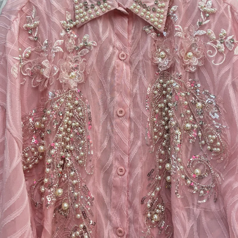 Women's Design Sense Niche Medium and Long Heavy Industry Sequined Diamond Top New Korean Version Versatile Long-sleeved Shirt
Women's Design Sense Niche Medium and Long Heavy Industry Sequined Diamond Top New Korean Version Versatile Long-sleeved Shirt