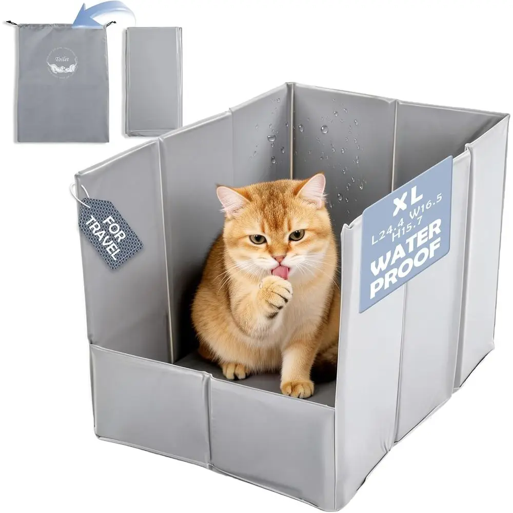 XL Collapsible Litter Box with Carry Bag, Waterproof & Leakproof, Ideal for Travel, Camping, and Car Rides
XL Collapsible Litter Box with Carry Bag, Waterproof & Leakproof, Ideal for Travel, Camping, and Car Rides