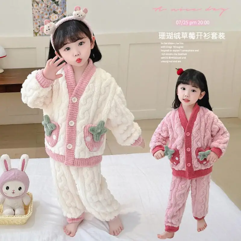 Fashion 2-piece Set Children's Clothing Jacket Flannel for Girls 2025 New Winter Thick Coral Fleece Baby Home Clothes Pajama Boy
Fashion 2-piece Set Children's Clothing Jacket Flannel for Girls 2025 New Winter Thick Coral Fleece Baby Home Clothes Pajama Boy